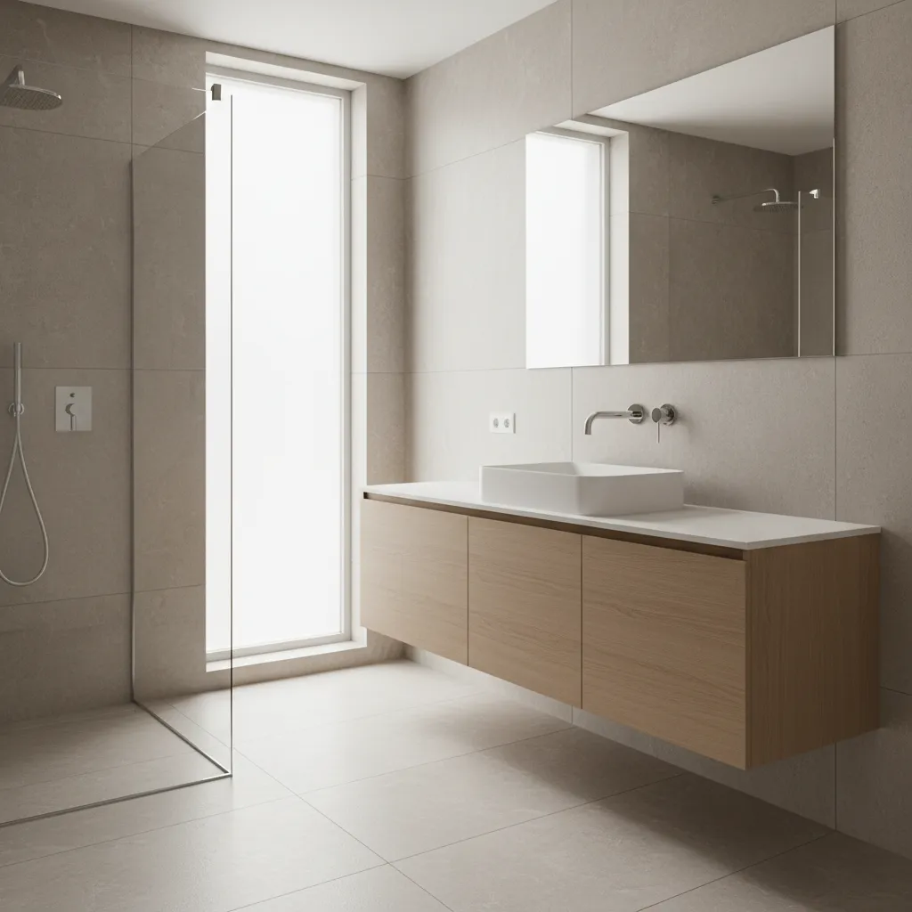 Modern bathroom showing faucet and shower fixtures where common Jaguar fitting issues occur