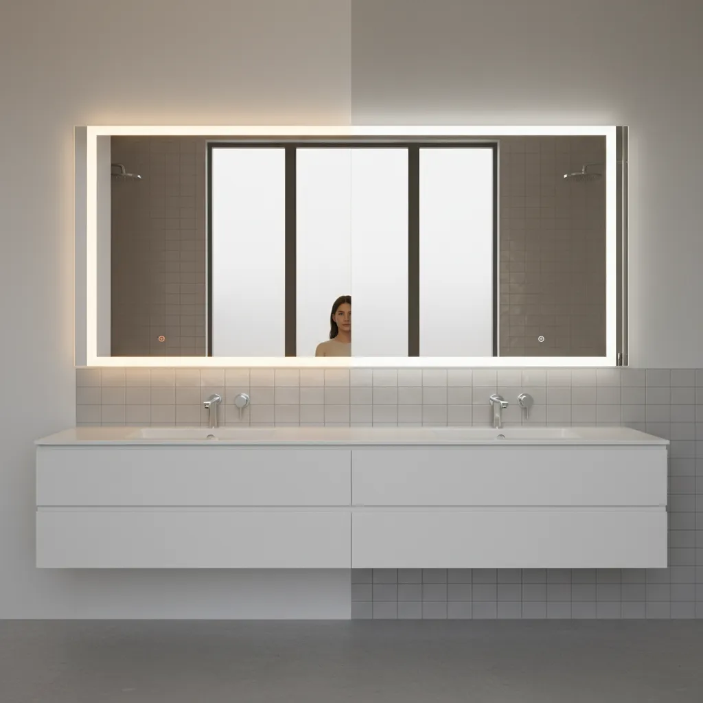 bathroom mirror lighting comparison warm vs neutral color temperature