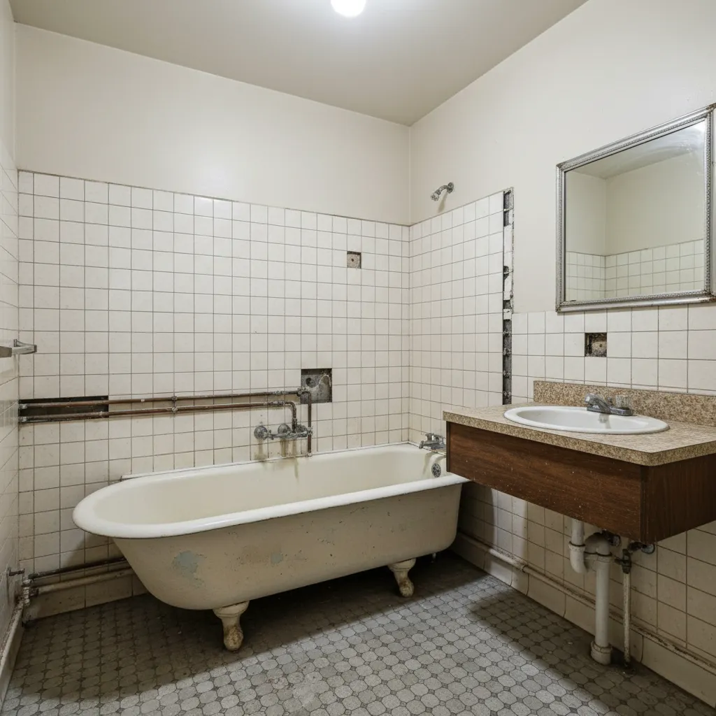 older bathroom showing worn fixtures and accessibility issues before renovation
