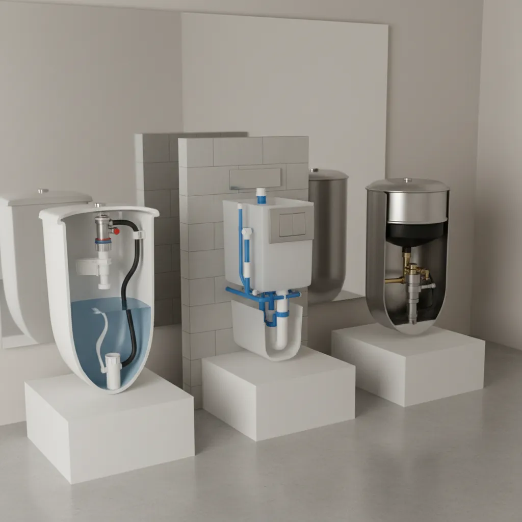 Comparison of ceramic polymer and pressure assisted bathroom water tank materials