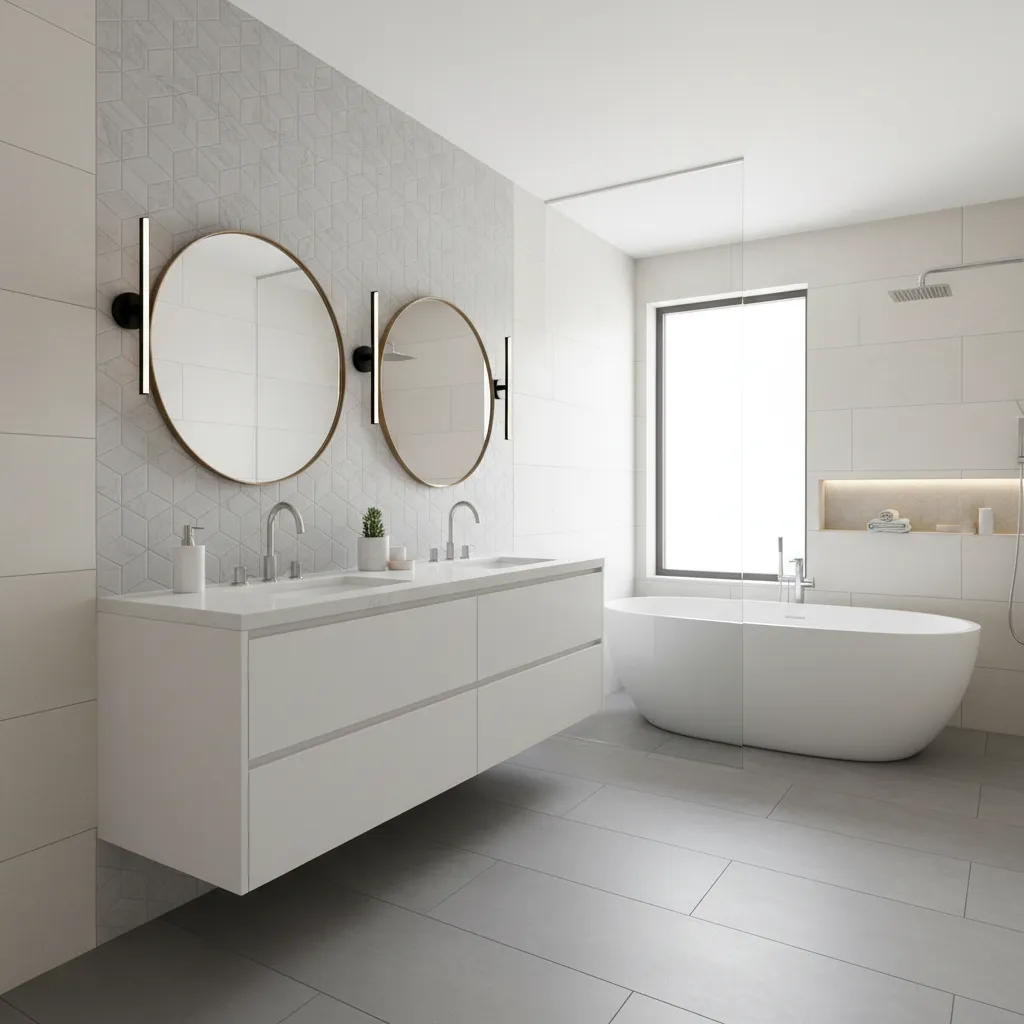 How to Choose the Right Bathroom Tile Style for a White Vanity