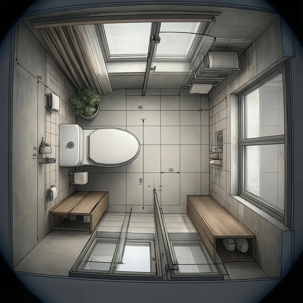 bathroom layout diagram showing recommended toilet clearance distances