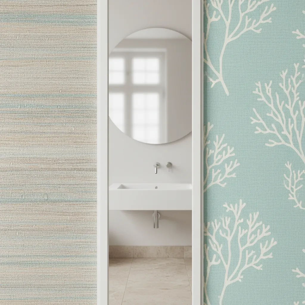 visual comparison of vinyl and non woven bathroom wallpaper textures