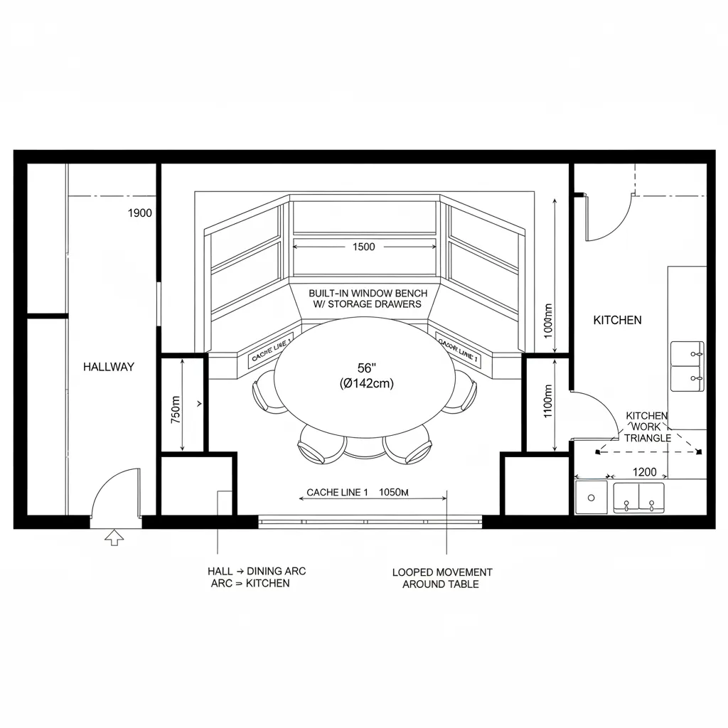 Bay Window Niche with Offset Circle