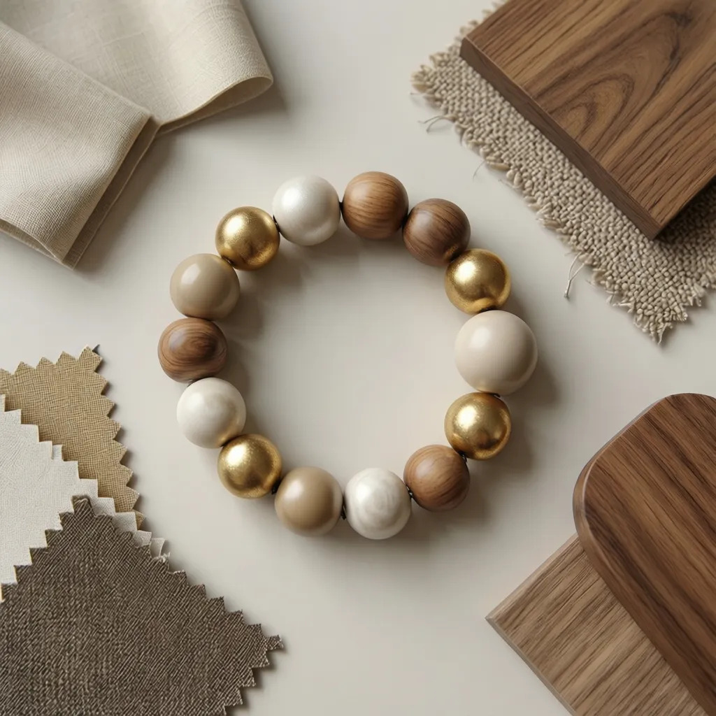 Color palette selection for beads matching modern interior decor tones