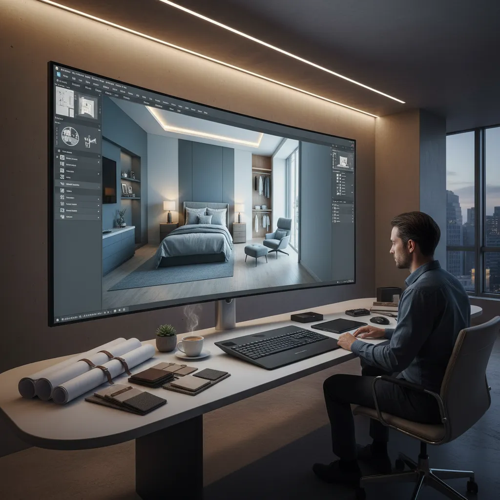 Planificación digital de la distribución de un dormitorio