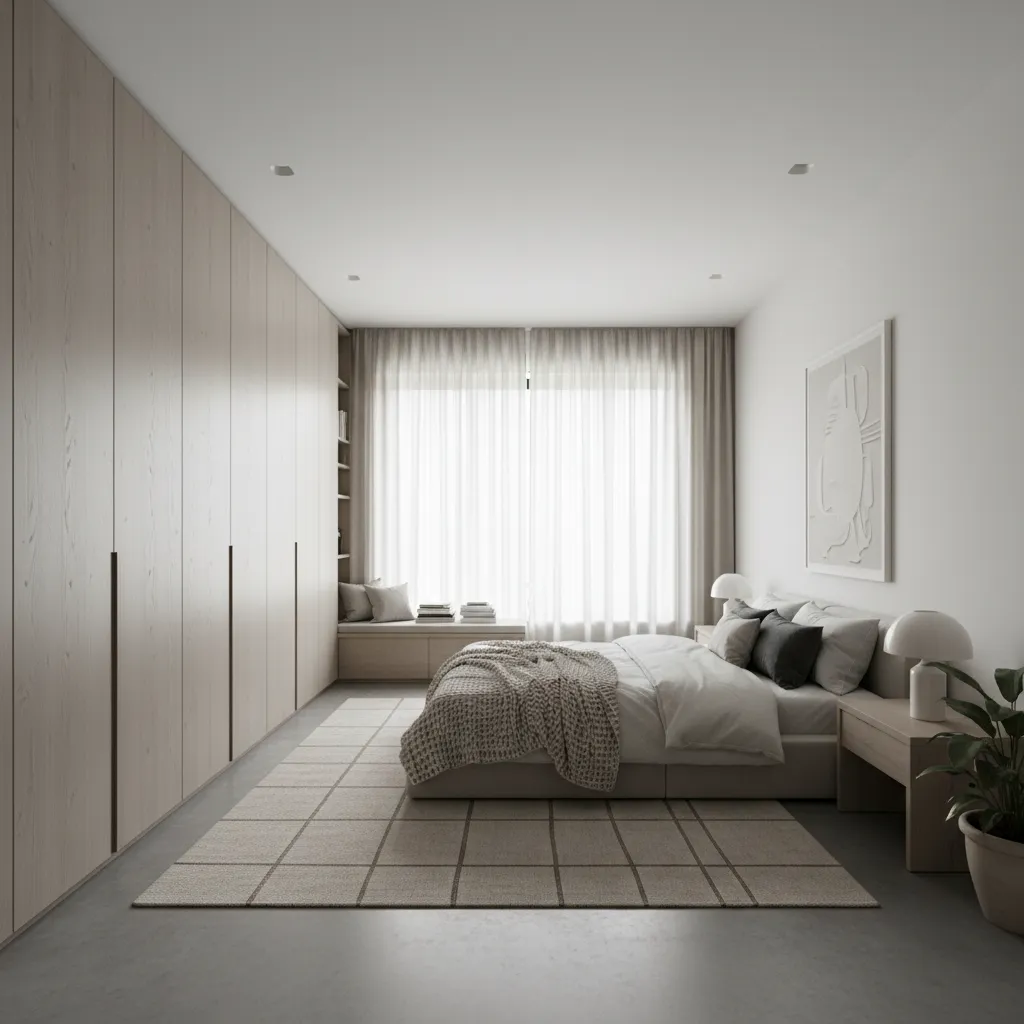 Dormitorio moderno dentro de una casa de 150 metros cuadrados