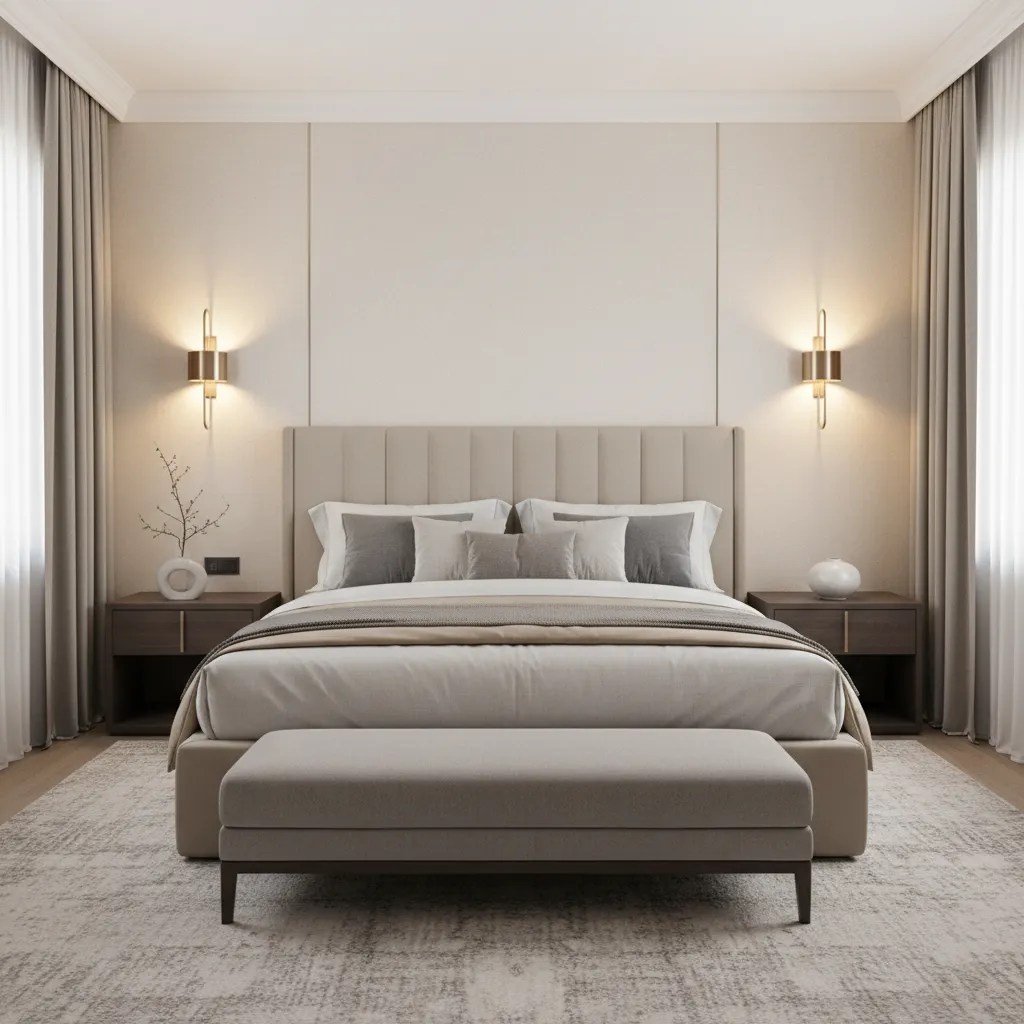 Bedroom wall sconces installed beside a bed providing soft reading light