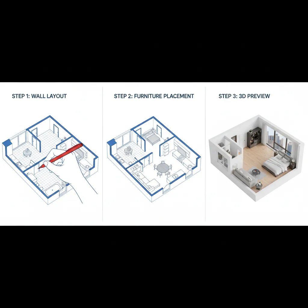 Step by step apartment floor plan creation process for beginners