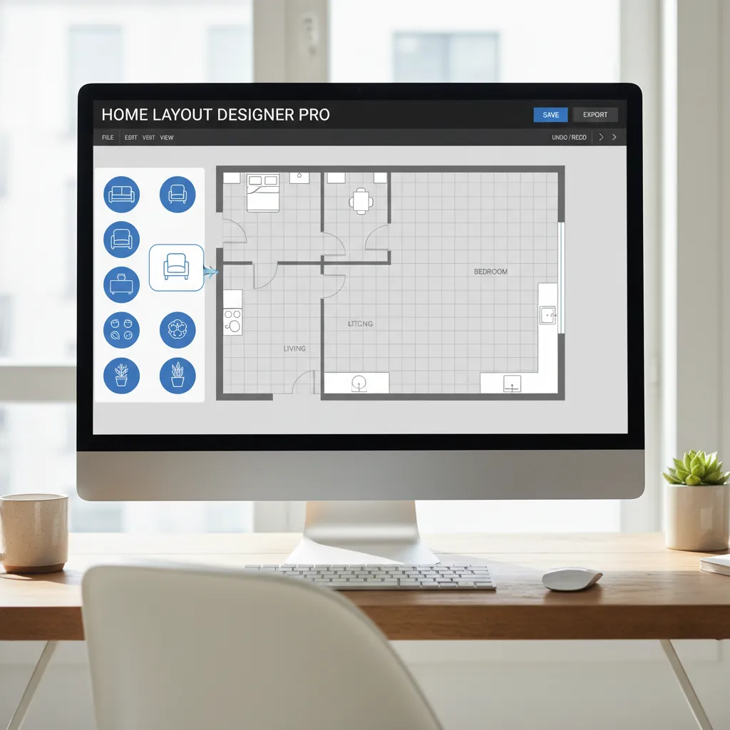 drag and drop furniture tools in a beginner friendly floor plan app