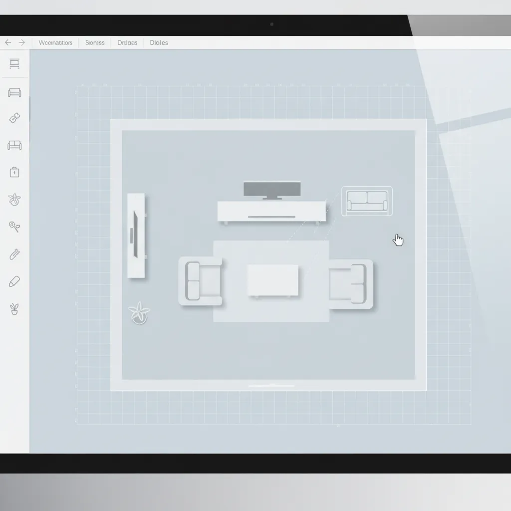 simple drag and drop floor planning interface showing room layout editing