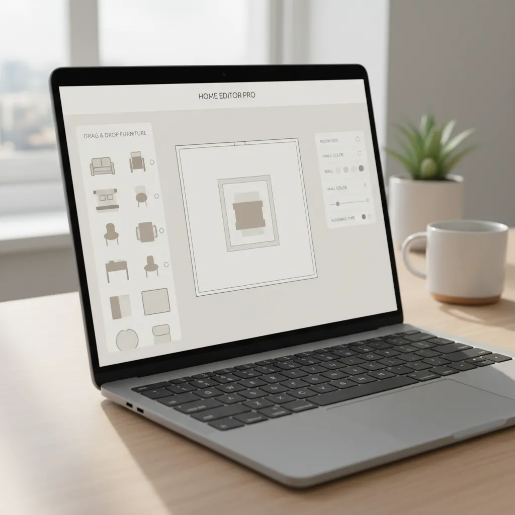Simple drag and drop home layout editor for beginner home design planning