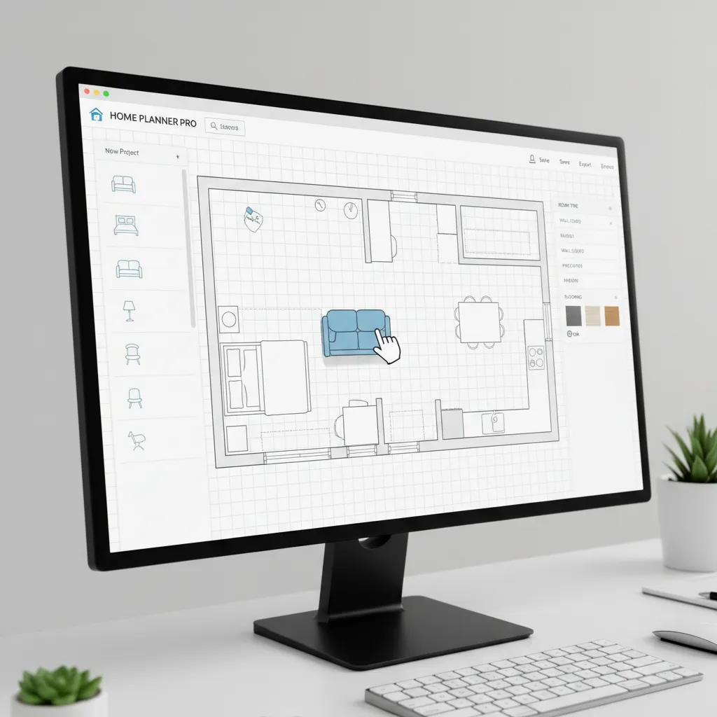 simple drag and drop home design software interface example