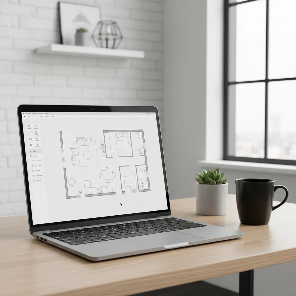 herramienta online creando plano de casa sencillo