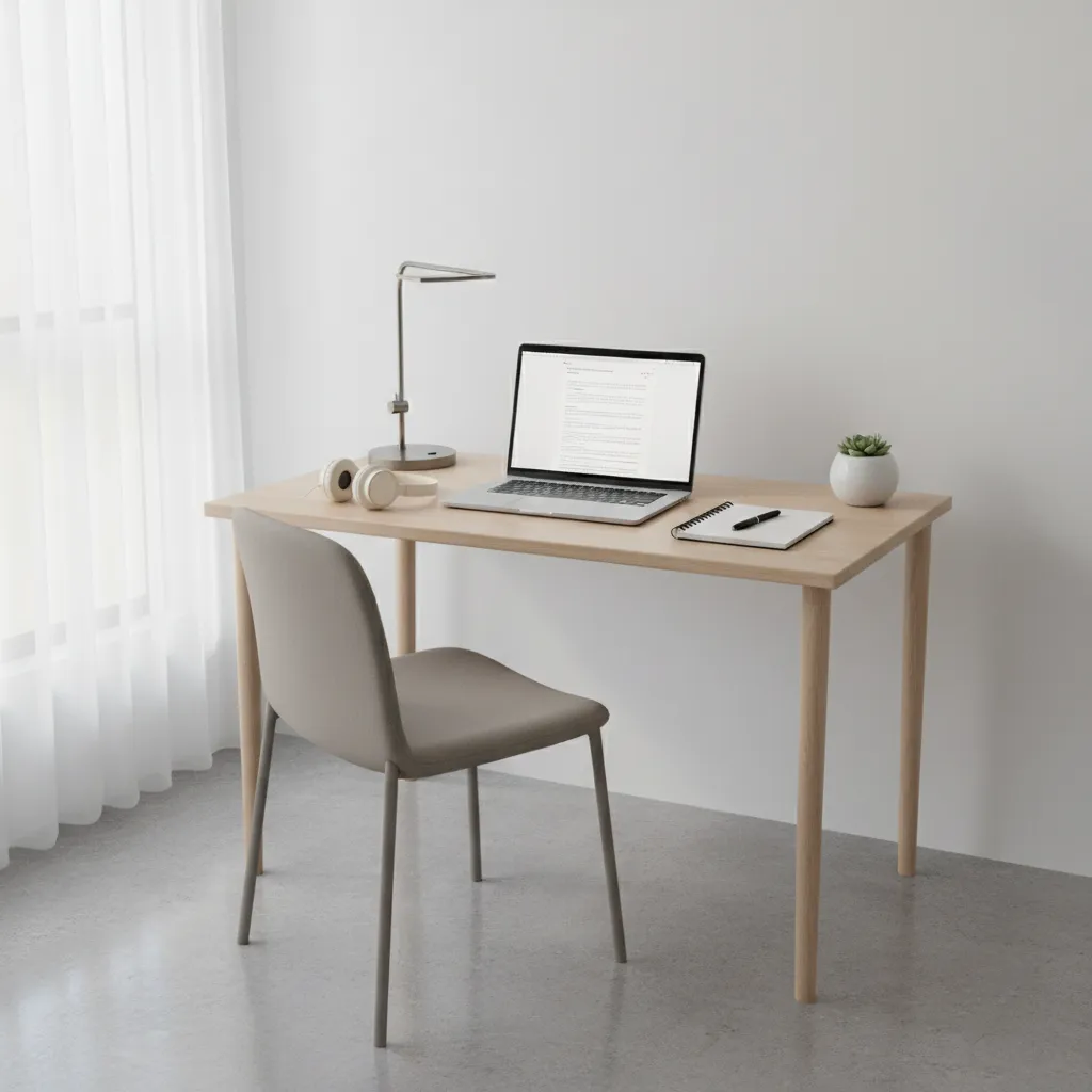 Simple laptop workspace for beginner online typing job setup