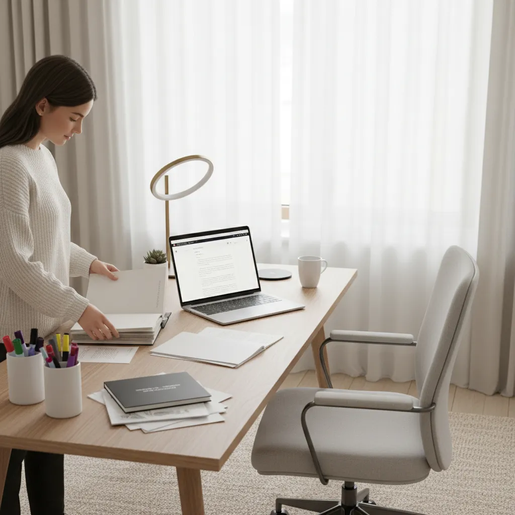 Beginner freelancer setting up laptop and workspace for remote work