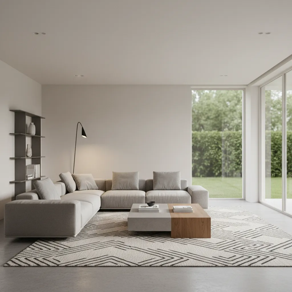 3D preview of a living room created using a beginner friendly floor plan design tool