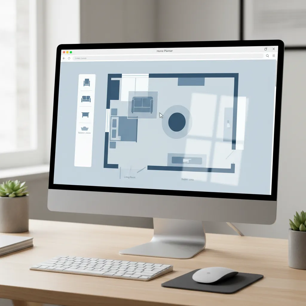 Drag and drop furniture placement in interior design planning software