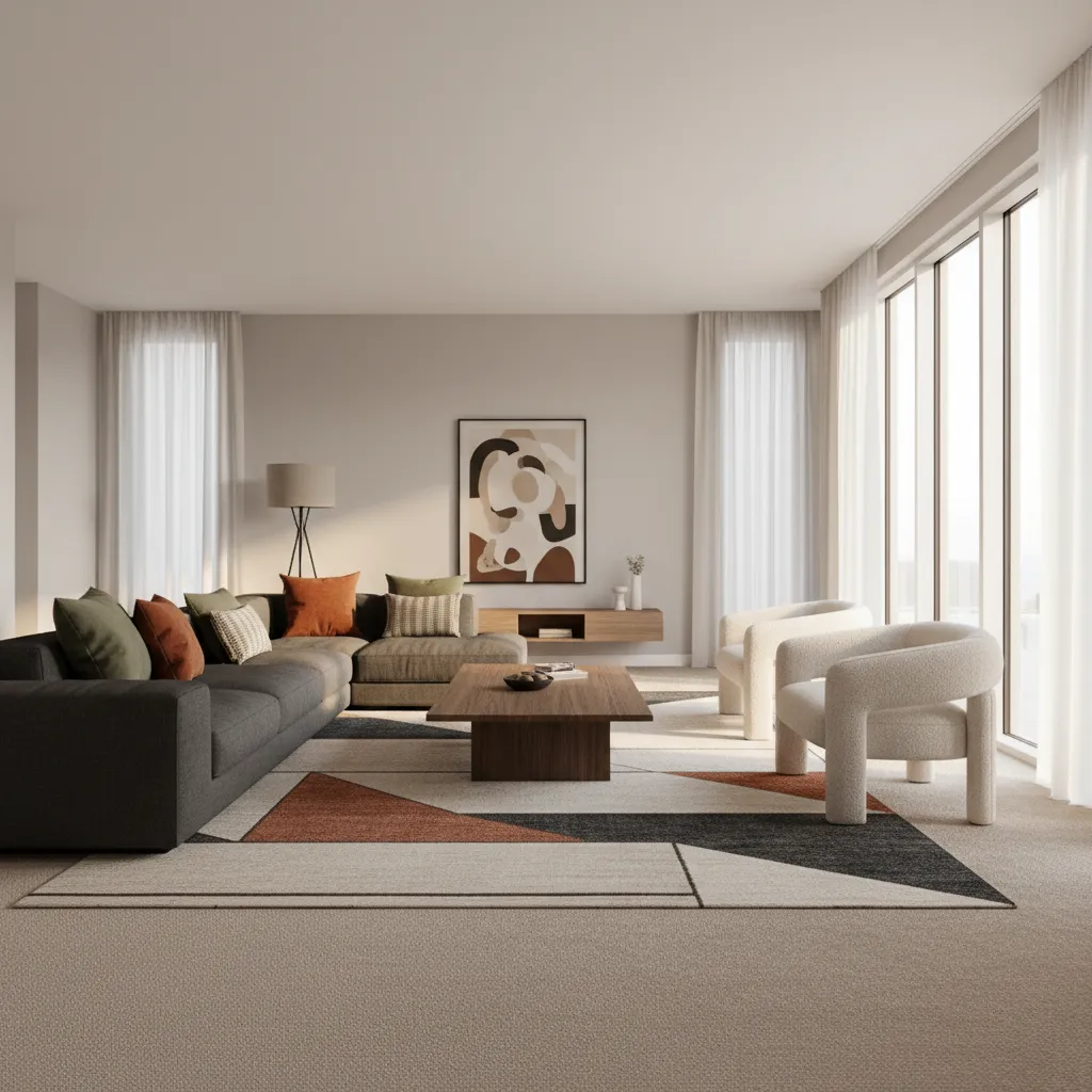 How to Fix a Living Room That Looks Boring With Beige Carpet