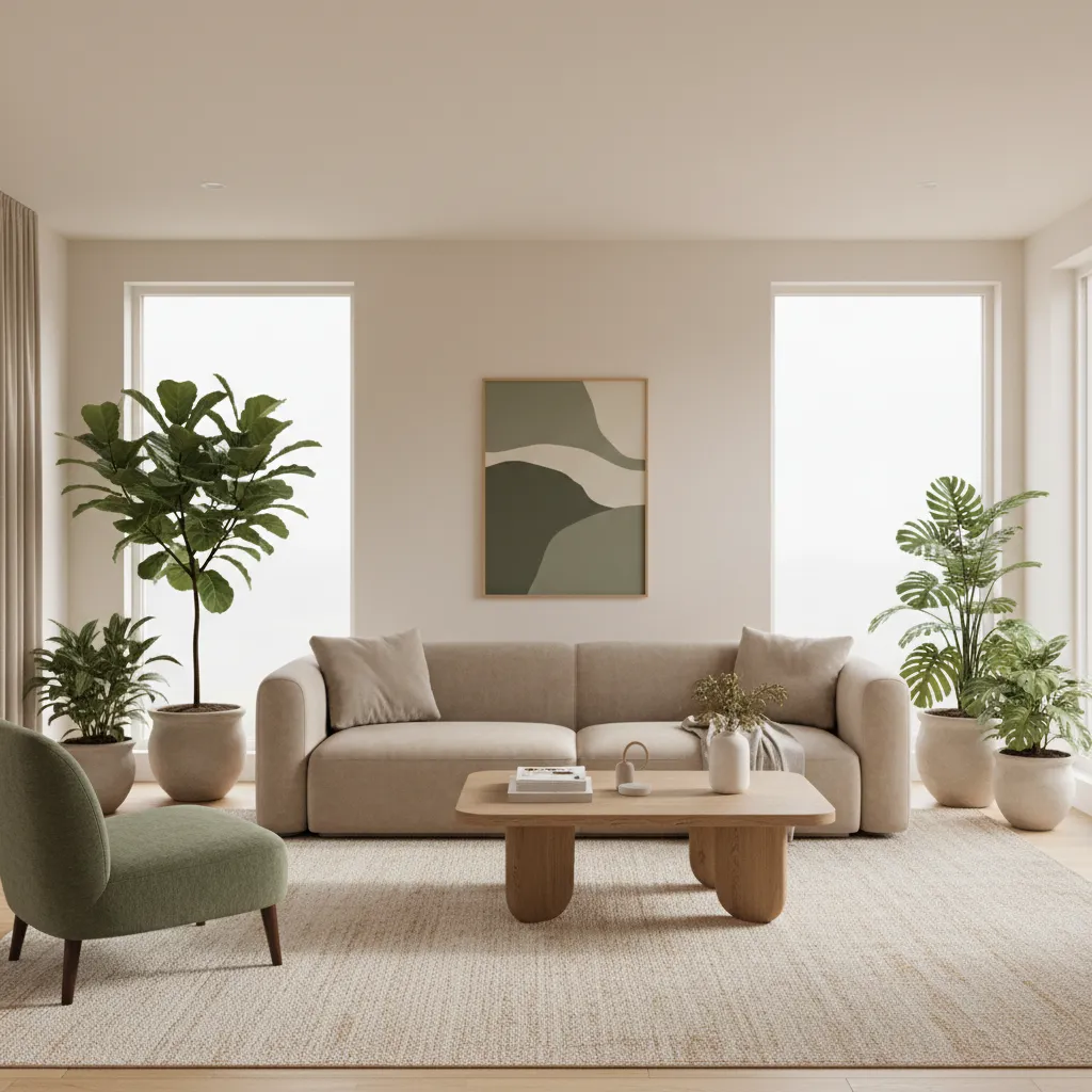 How Interior Designers Use Beige and Green in Modern Living Rooms