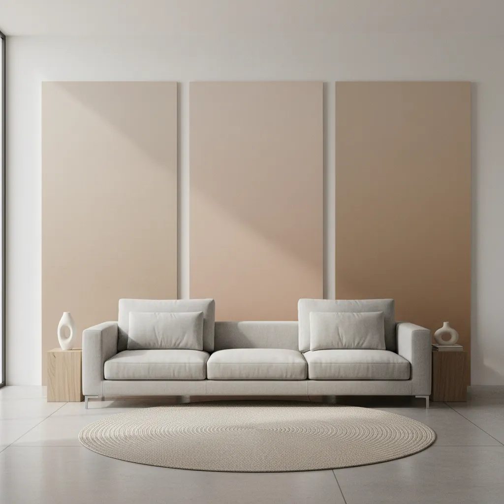 living room wall samples comparing beige nude and taupe undertones