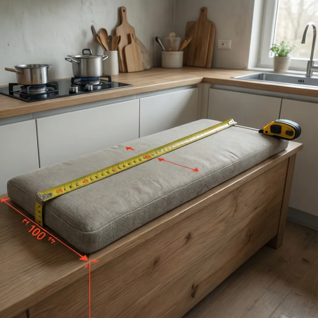kitchen bench cushion measurement diagram