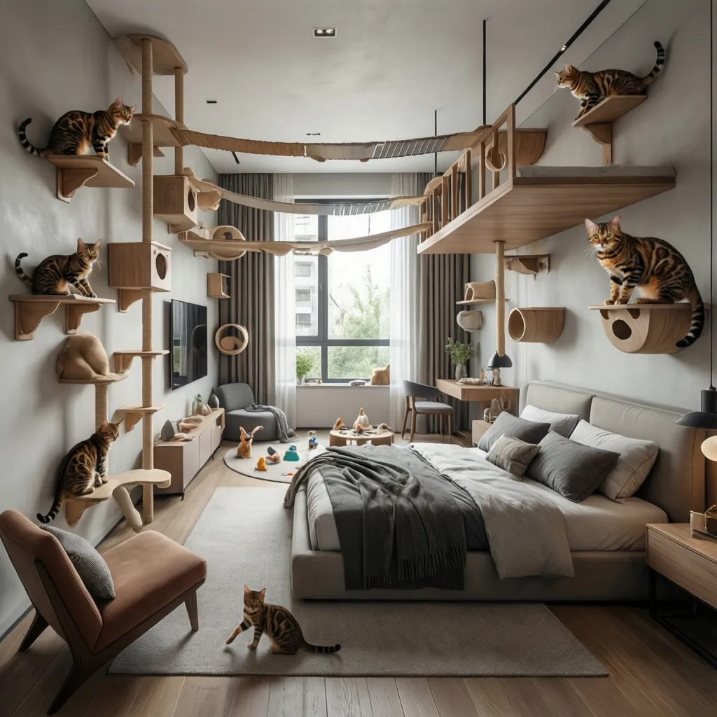 Best Bedroom Layouts for Bengal Cats Floor Space vs Vertical Cat Zones