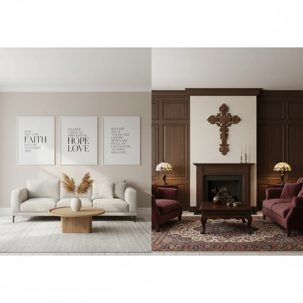 Biblical Home Decor Styles Compared: Minimalist Scripture vs Traditional Christian Design