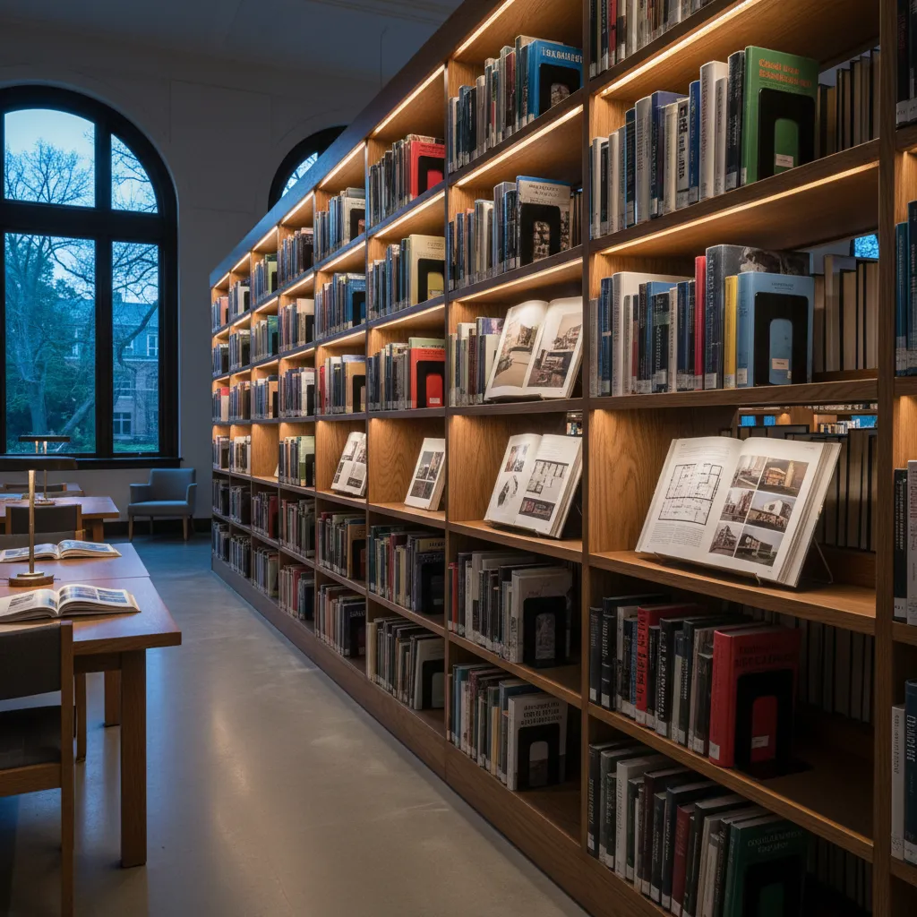 Estantería con libros de arquitectura y diseño interior
