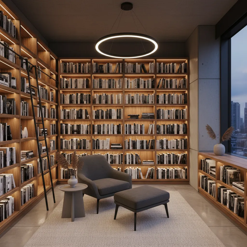 Estantería con libros de arquitectura e interiorismo