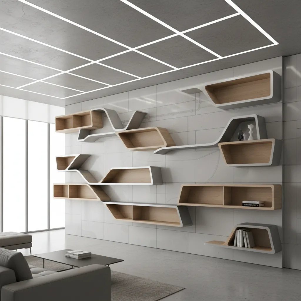Parametric shelving system integrated within building model