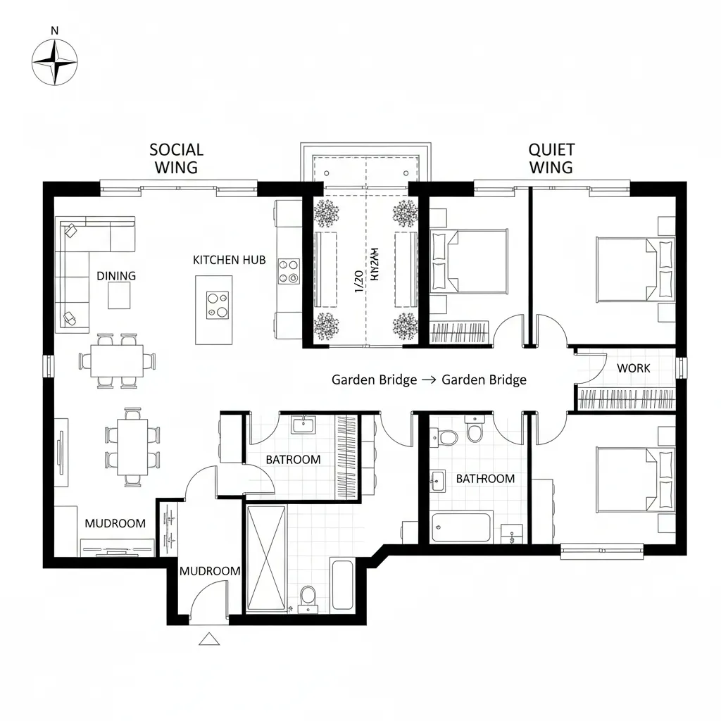 Split-Wing with Biophilic Bridge