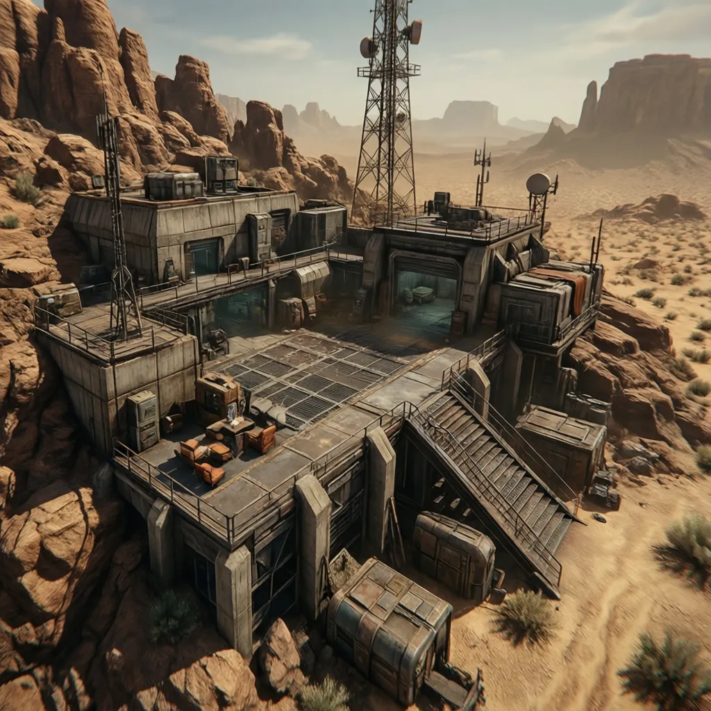 Exterior view of the Black Mountain building showing the structure players explore to reach the second floor