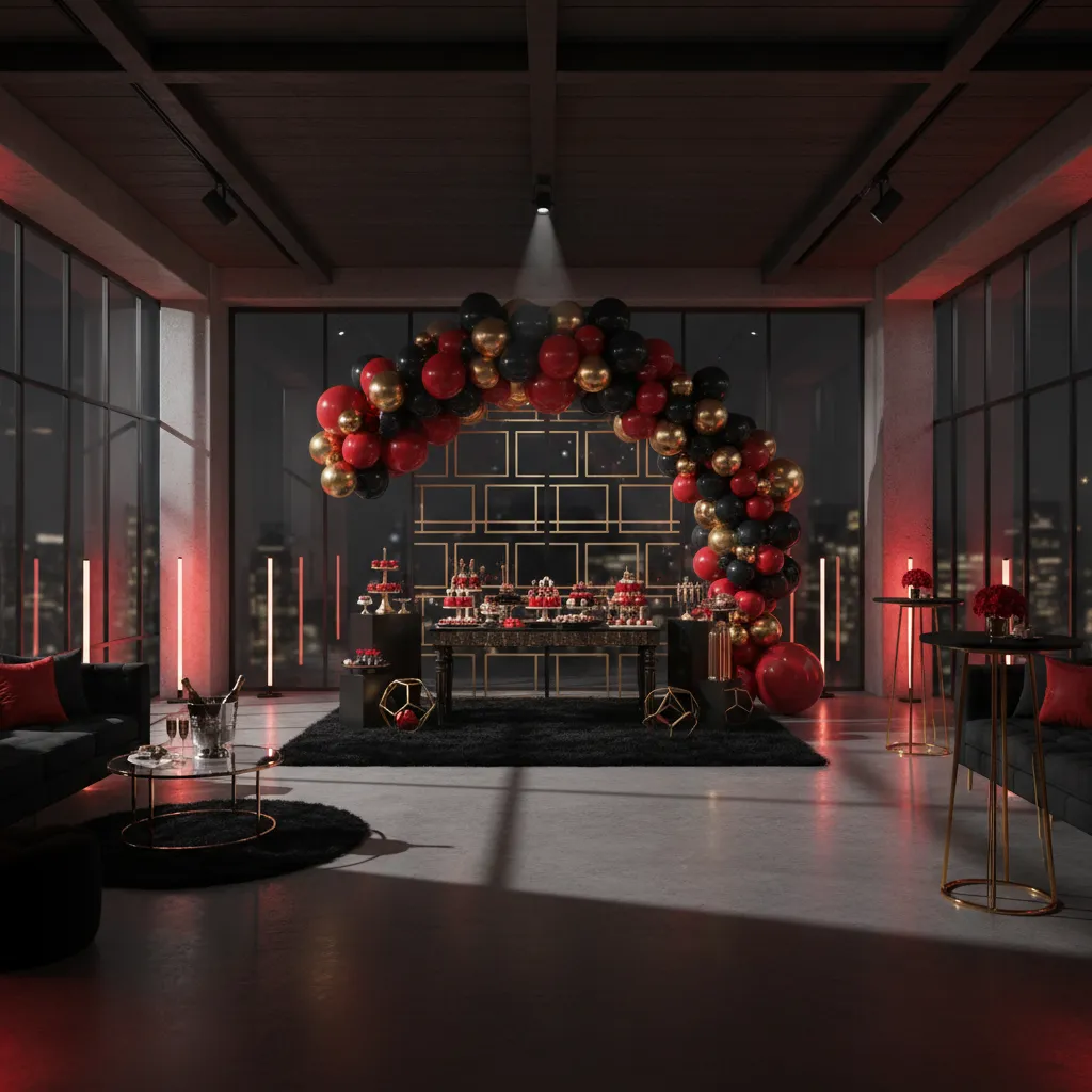 How to Plan a Cohesive Black and Red Party Decoration Layout