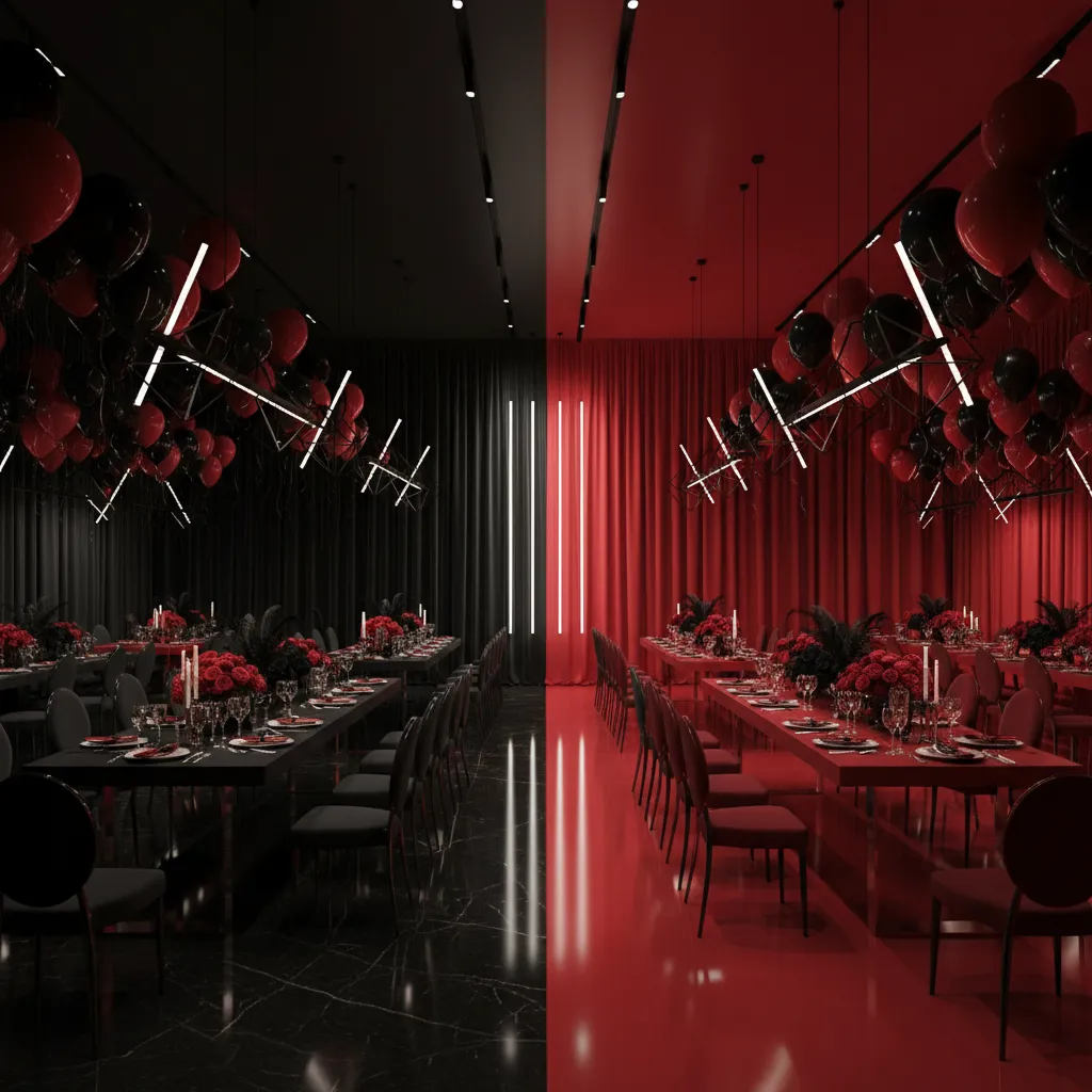 Black vs Red Dominant Party Themes for Maximum Visual Impact