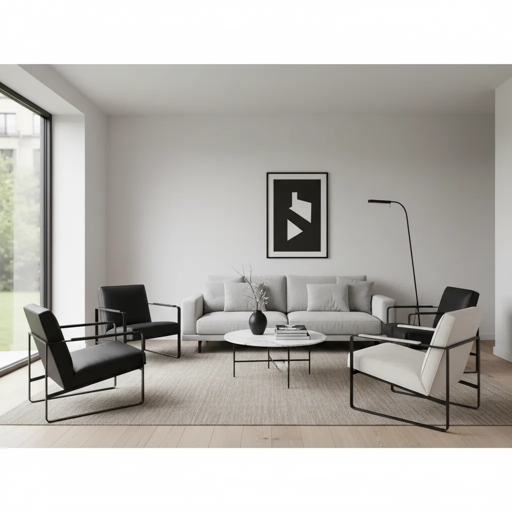 How Interior Designers Use Black and White Chairs in Small Living Rooms
