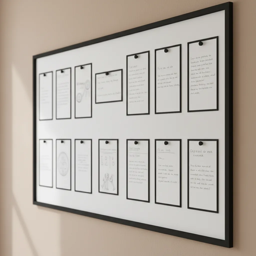 Black and white classroom bulletin board and neutral decor setup