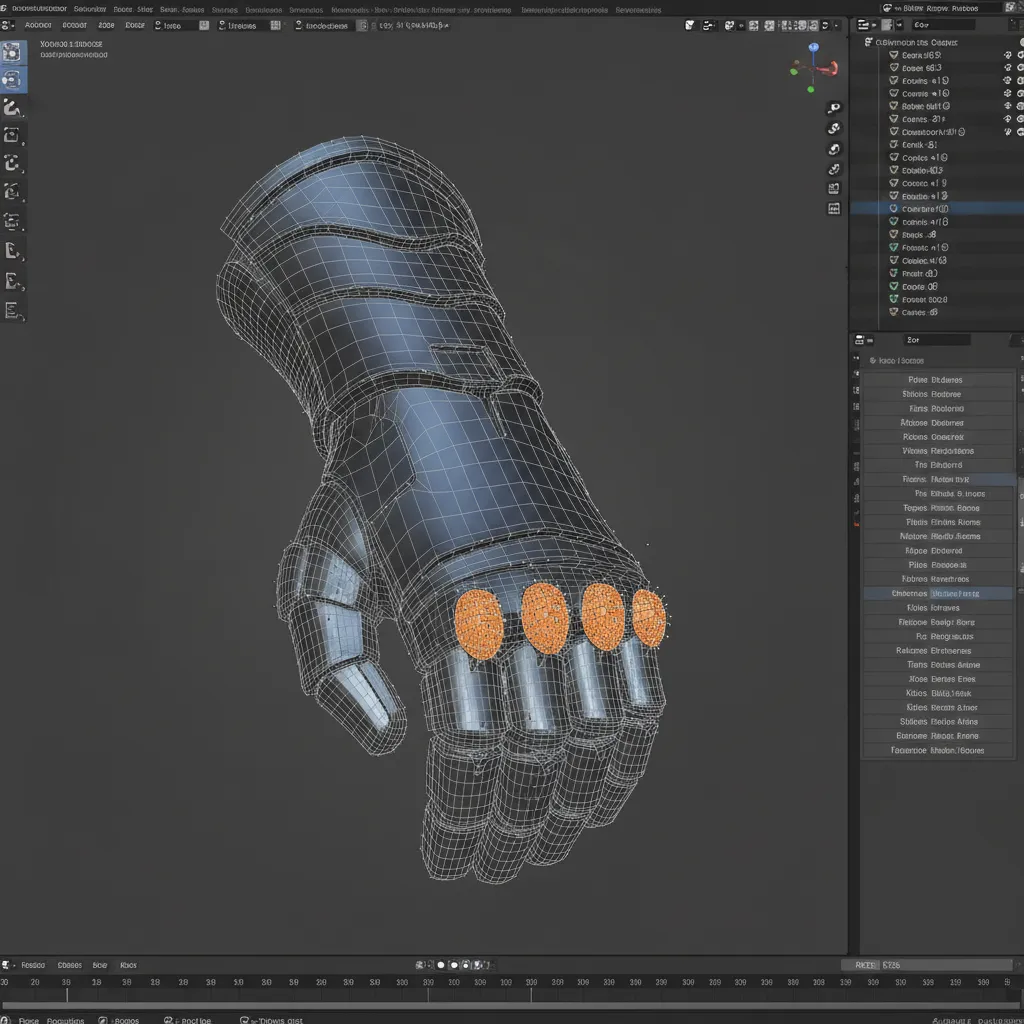 Blender edit mode showing vertices and faces being edited on a mesh model