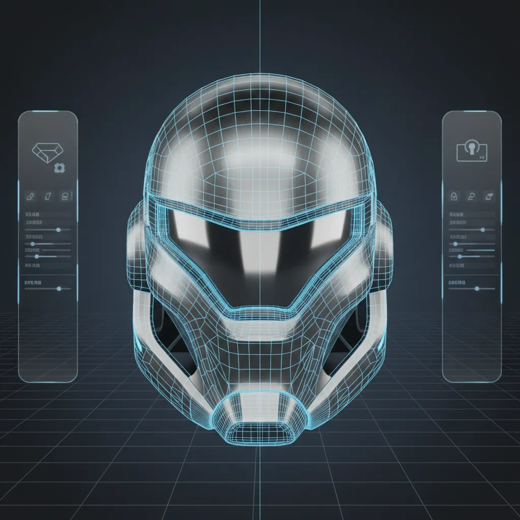 helmet 3D model created using Blender hard surface workflow