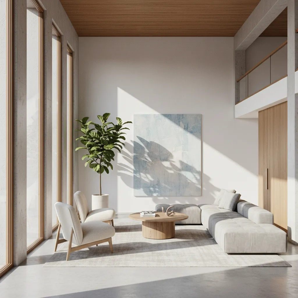 Configuración de iluminación interior en Blender con luz natural entrando por ventanas
