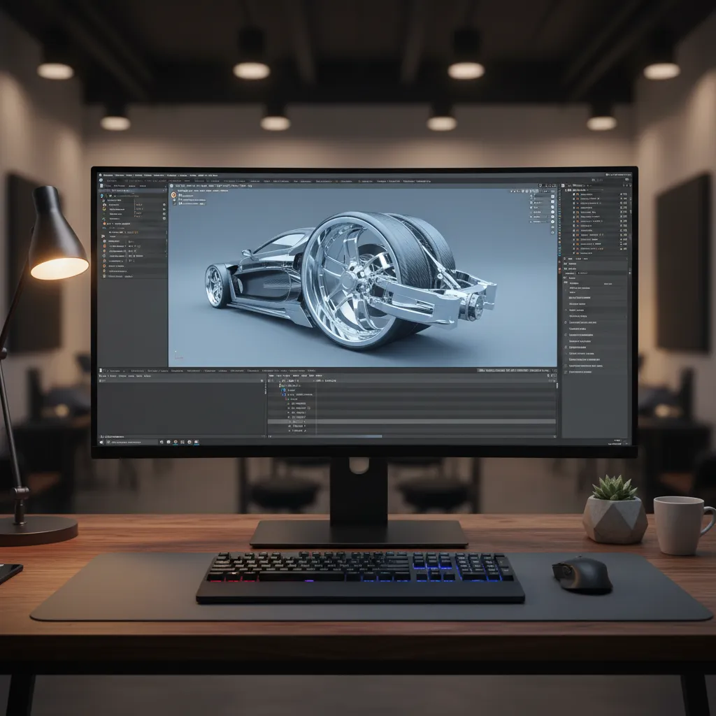 Blender software interface showing a product model ready for rendering
