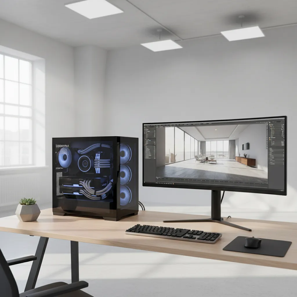 Professional 3D artist workstation optimized for Blender rendering
