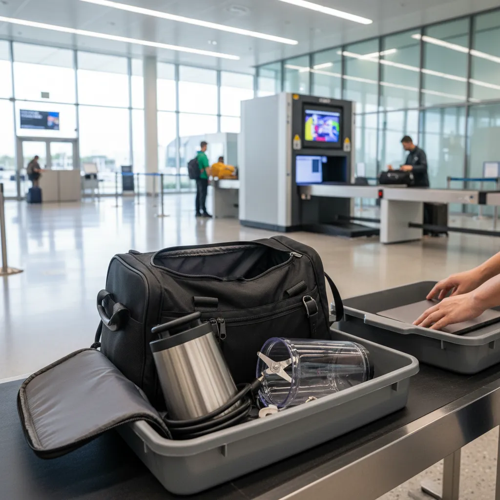 Airport security screening of blender appliance in carry on luggage