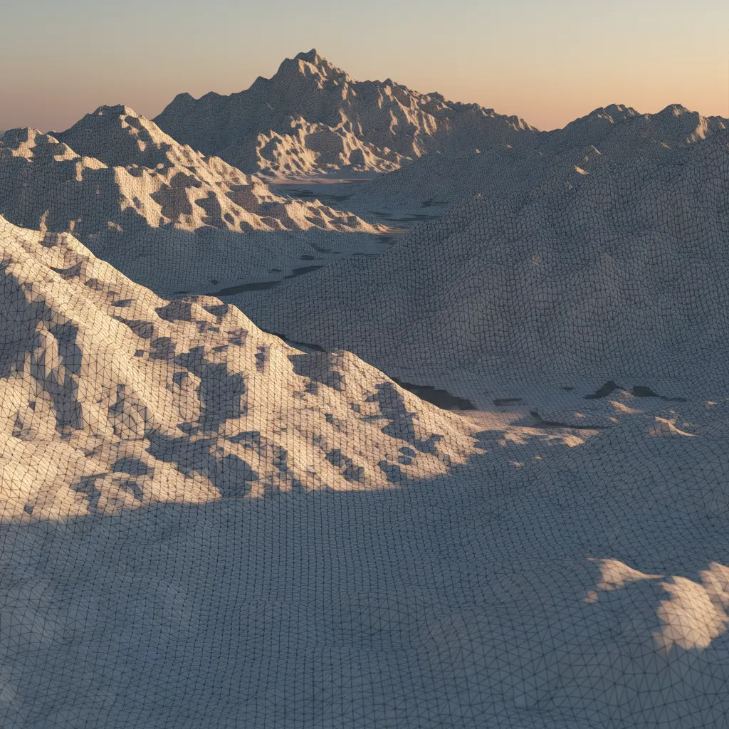 terrain sculpting workflow in blender style mountainous terrain mesh
