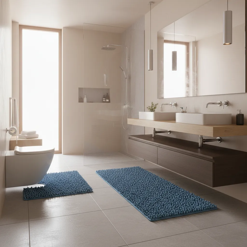 Best Materials for Blue Bathroom Rug Sets in Humid Bathrooms