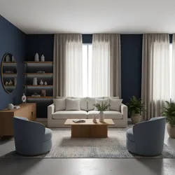 How to Optimize Curtain Color for Light, Space, and Mood in a Blue Living Room