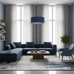 How Interior Designers Choose Curtains for Blue Living Rooms