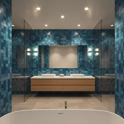 How to Optimize Lighting and Space With Blue Mosaic Tile Bathrooms