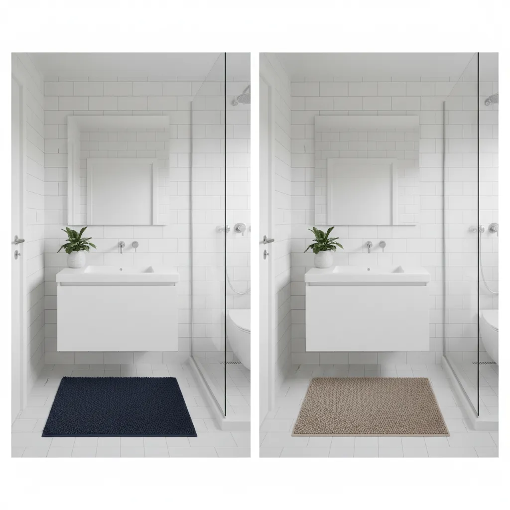 Blue Bathroom Rug Sets vs Neutral Rug Sets for Small Bathrooms