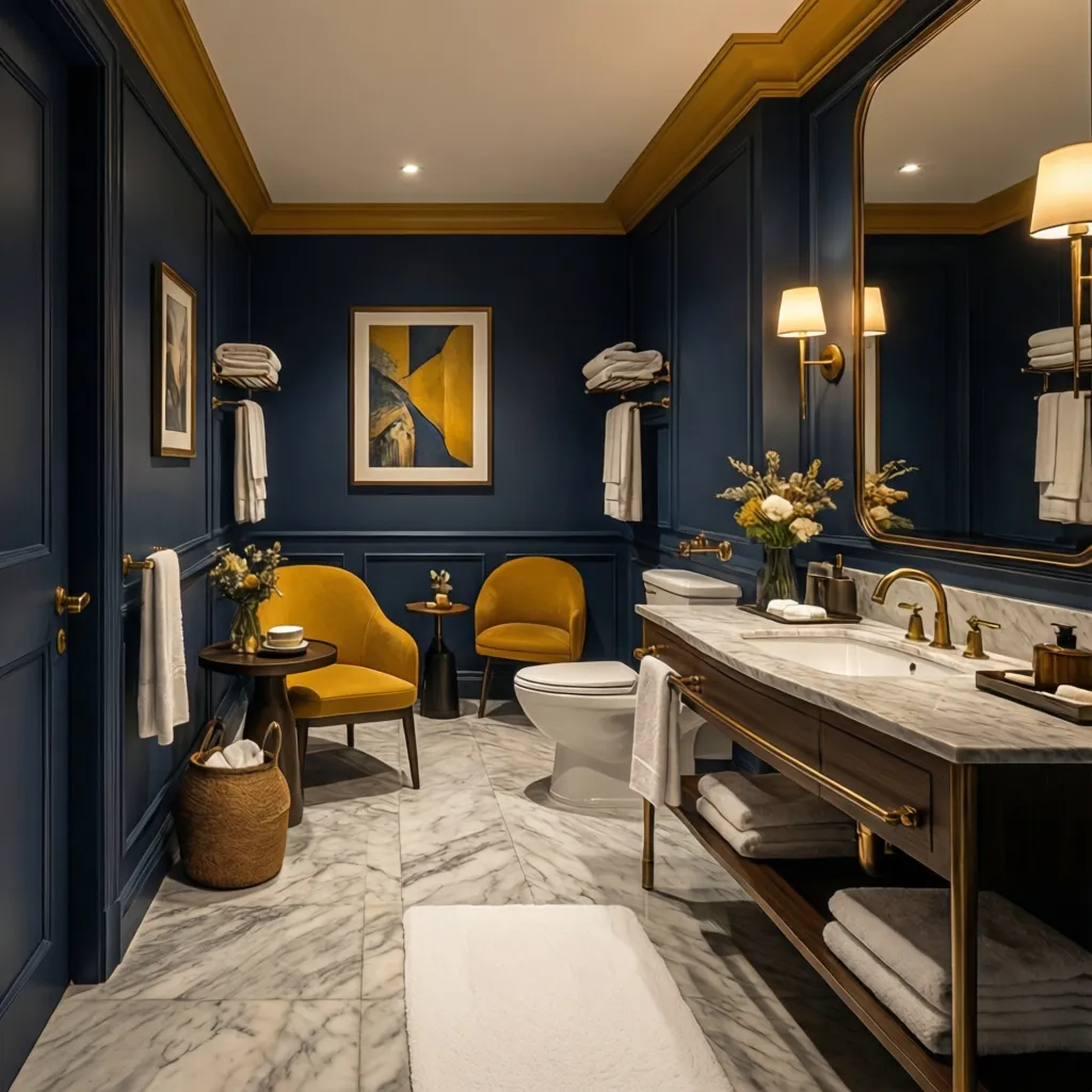 How Hotels and Interior Designers Use Blue and Yellow Bathroom Themes